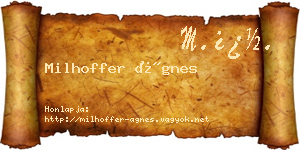 Milhoffer Ágnes névjegykártya