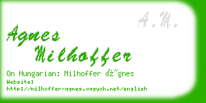 agnes milhoffer business card